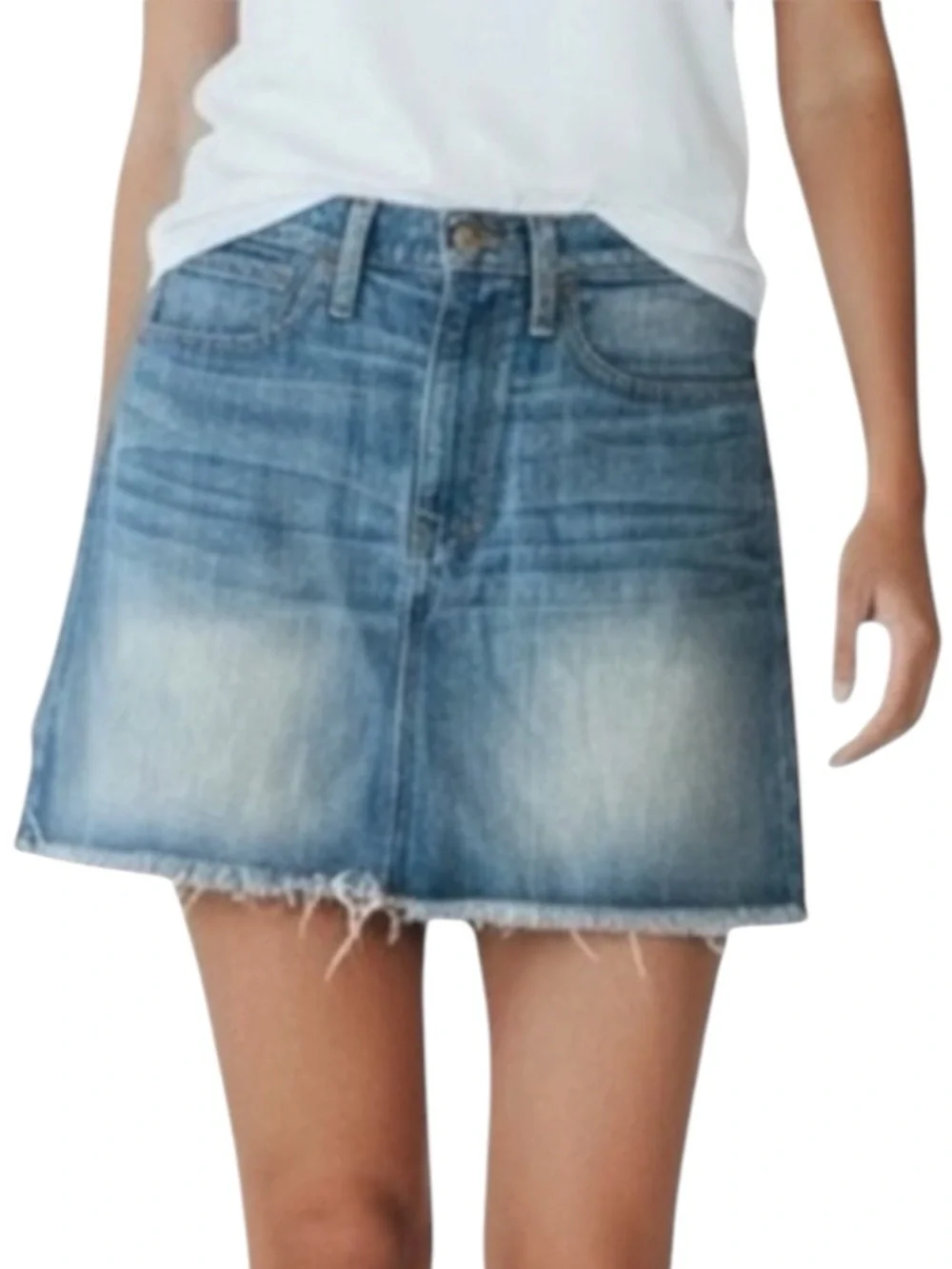 MADEWELL Blue Mini Skirt w/ Frayed Hem Size 25 NWT — SUMMER STAPLE!!!